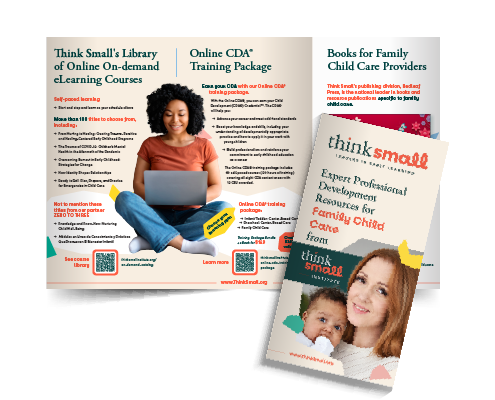 Think Small's tri-fold brochure on Family Child Care.