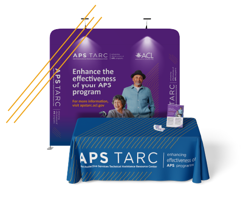 aps tarc backdrop and tabletop with flyers and stickers