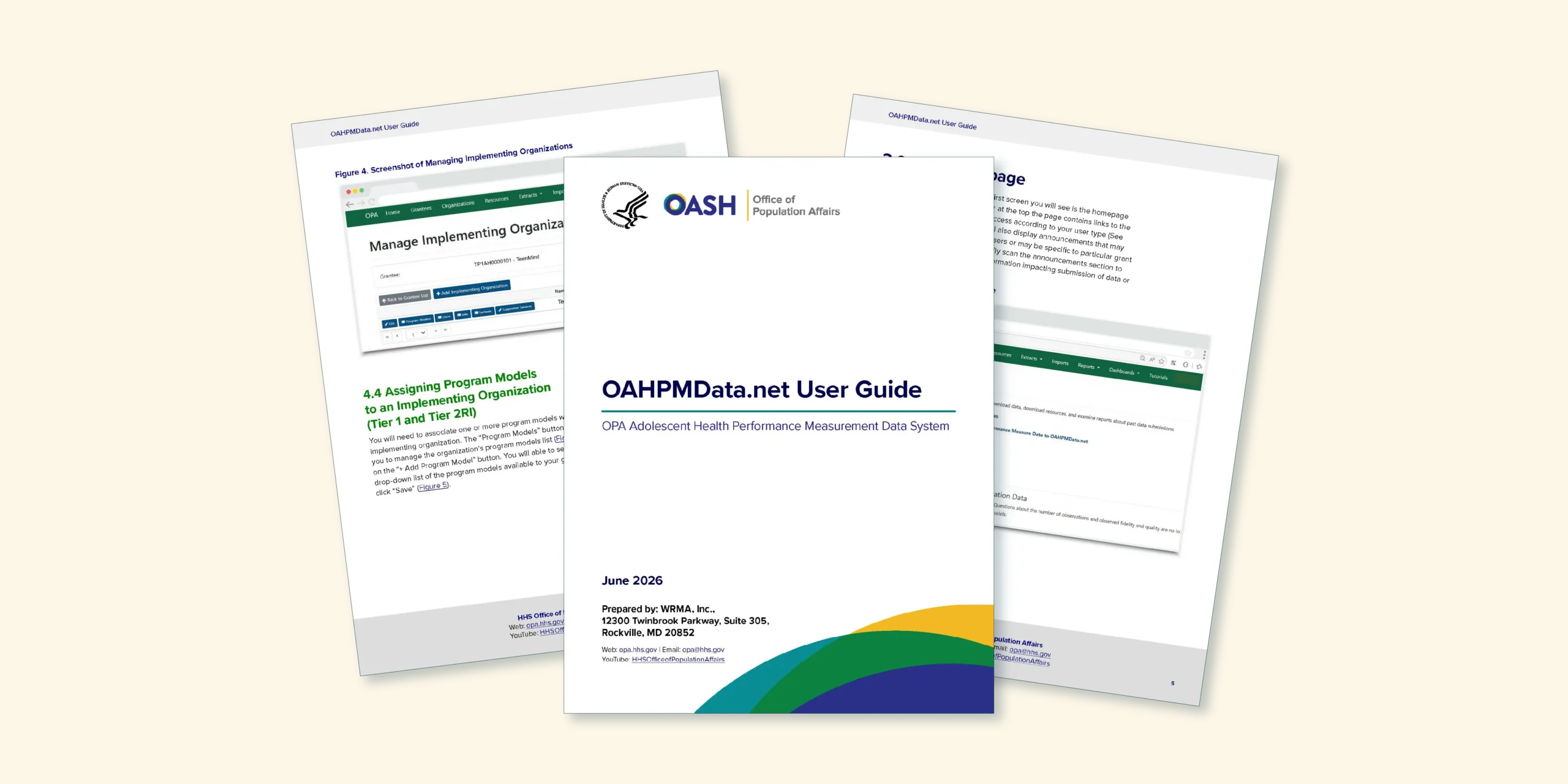 Screenshots of the user guide
