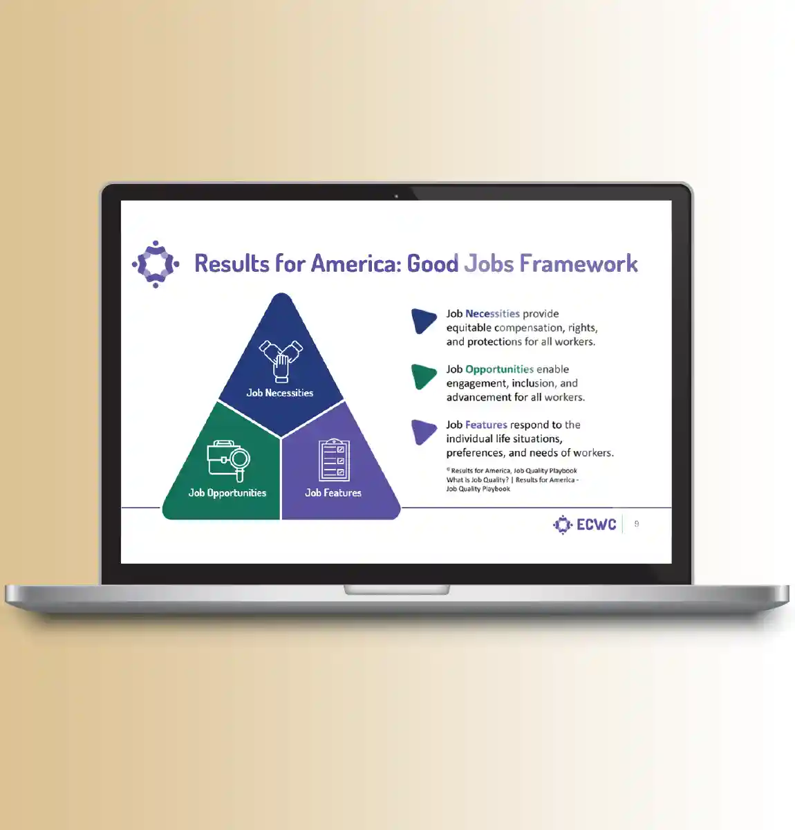 A screenshot from the presentation on a laptop screen.