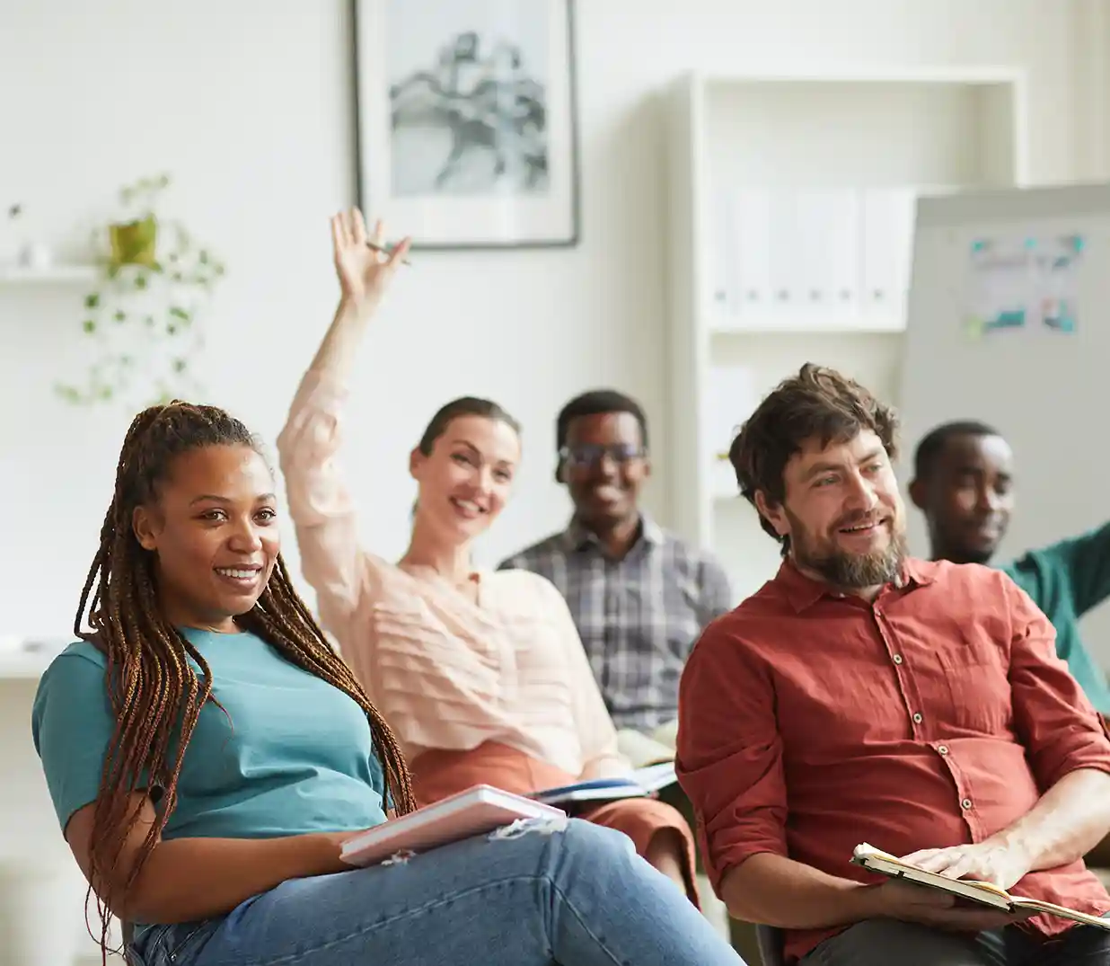 People sitting in a classroom.